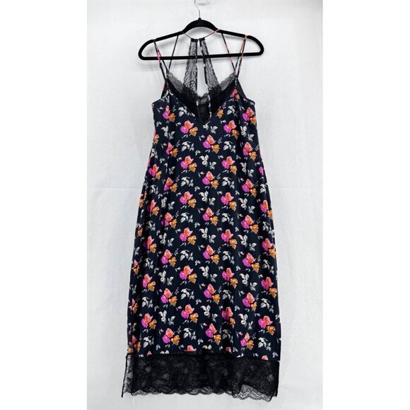 Zara trafaluc collection floral lace spaghetti strap  midi slip dress size small - Picture 8 of 8